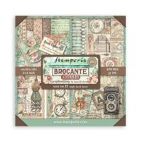 Stamperia Scrapbooking Pad 22 sheets 8" x 8" Single face - Brocante Antiques (SBBSXB02) - PREORDER