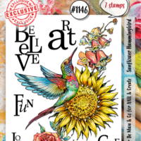 AALL and Create - Stamp - #1146 - Sunflower Hummingbird