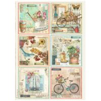 Stamperia A4 Rice paper - Garden - 6 cards (DFSA4870)