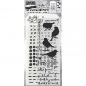 Stampers Anonymous - Mixed Media Stamps & Stencil Set - Birds (THMM182)