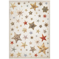 Stamperia A4 Rice paper - Gear up for Christmas - stars (DFSA4933) - PREORDER