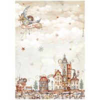Stamperia A4 Rice paper - Gear up for Christmas - cozy houses (DFSA4936) - PREORDER