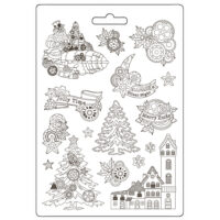 Stamperia Soft Mould A4 - Gear up for Christmas - trees and elements (K3PTA4579) - PREORDER