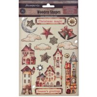 Stamperia Colored Wooden shape A5 - Gear up for Christmas - cozy houses (KLSP165) - PREORDER