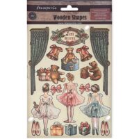 Stamperia Colored Wooden shape A5 - The nutcracker ballet and teddy (KLSP167)