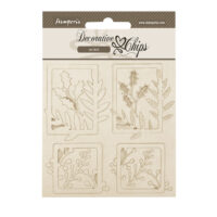 Stamperia Decorative chips - Gear up for Christmas - 4 squares (SCB233) - PREORDER