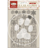 Stamperia Acrylic stamp - Gear up for Christmas - cozy houses (WTK196) - PREORDER