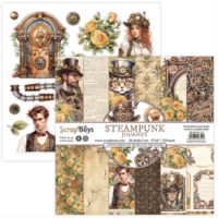 Scrapboys - 8” x 8” Paper Pad - Steampunk Journey (STJO-10)